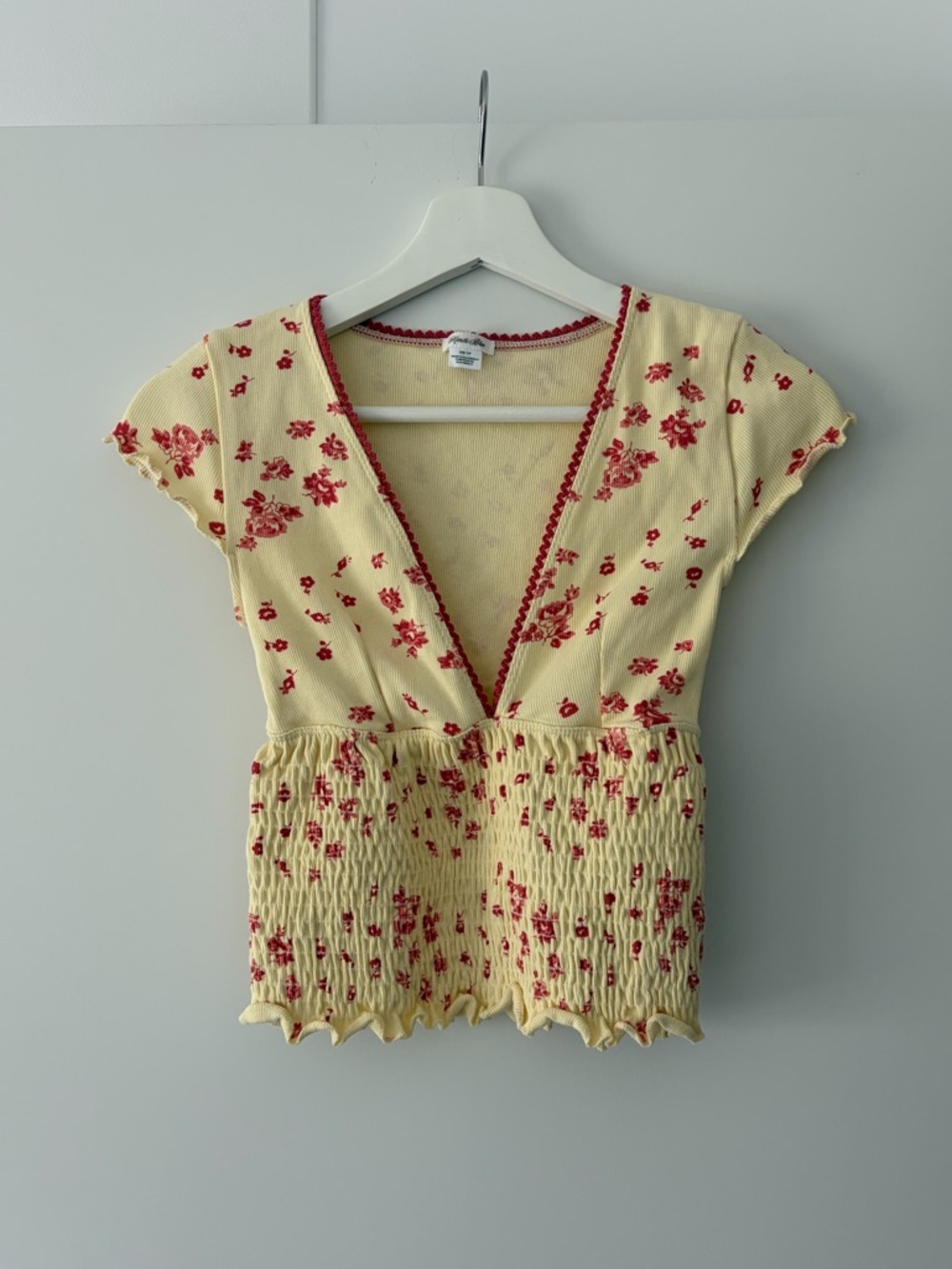 Urban Outfitters Kimchi Blue Only You Smocked Short Sleeve Top - Picture 5 of 9